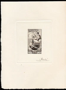 Laos 1958 SC.50, 70c Signed Artist Die Proof in sepia,  UNESCO - Picture 1 of 1