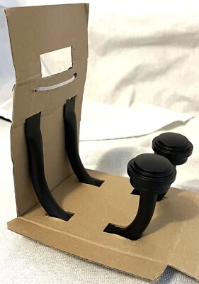 NEW (other) Allen + Roth BLACK 2-pack Steel Curtain Holdbacks - # 0634468 - Image 1 of 4