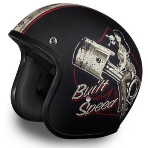 Daytona Love It USA Skull 3/4 Open Face Cruiser Biker DOT Motorcycle Helmet