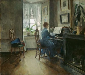 Harriet Backer: Chez moi Giclee Canvas Print - Picture 1 of 1