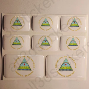 Pegatinas Nicaragua Escudo de Armas Pegatina Vinilo Adhesivo Resina 3D Relieve - Picture 1 of 1