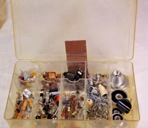 Lot of Vintage Components, Bulbs, Audio & Power Jacks, Pulleys & More - See Pics - Picture 1 of 9
