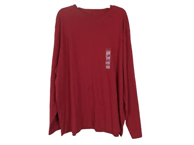 Men's Red Covington Suede Crew Neck Shirt. 2XL. 100% Cotton. Long Sleeve. - Image 1 of 4