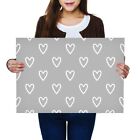 A2 - Cute White Love Hearts Valentine Poster 59.4X42cm280gsm(bw) #36881