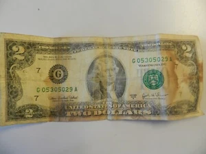 $2 Two Dollar Bill - 2003 Series A Fort Worth 7 - Picture 1 of 4
