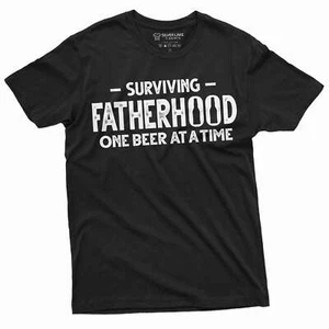 Men's Funny surviving fatherhood shirt new dad daddy father's day gift tee - Picture 1 of 8