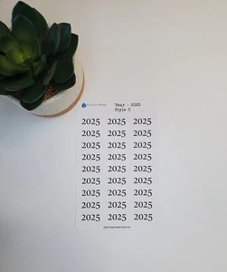 Year Header Planner Stickers | 2025 or 2026 Sticker Style C - Picture 1 of 5