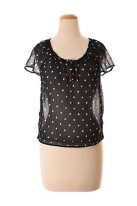 HOLLISTER women’s polka dot print blouse Sz S navy blue - Picture 1 of 2