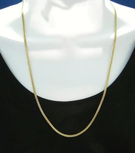 23" weiche goldfarbene Fischgrät Kette Halskette Look von echtem Geschenk Qualität Beutel - Bild 1 von 4