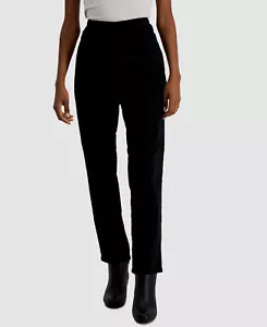 $40 Karen Scott Women's Black Mid Rise Pull-On Corduroy Pants Petite Size PXL - Picture 1 of 2