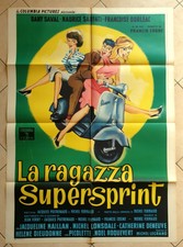 MANIFESTO POSTER AFFICHE LA RAGAZZA SUPERSPRINT DENEUVE VESPA PIAGGIO SEXY CULT