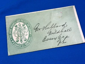 C1880 A&P Envelope "The Great Atlantic & Pacific Tea Company" George Hubbard, VT - Picture 1 of 6