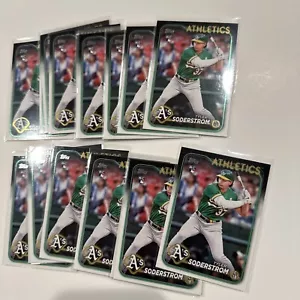 Lote de tarjetas de novato Tyler Soderstrom 17ct 2024 Topps Oaklans Las Vegas A's Athletics - Imagen 1 de 2