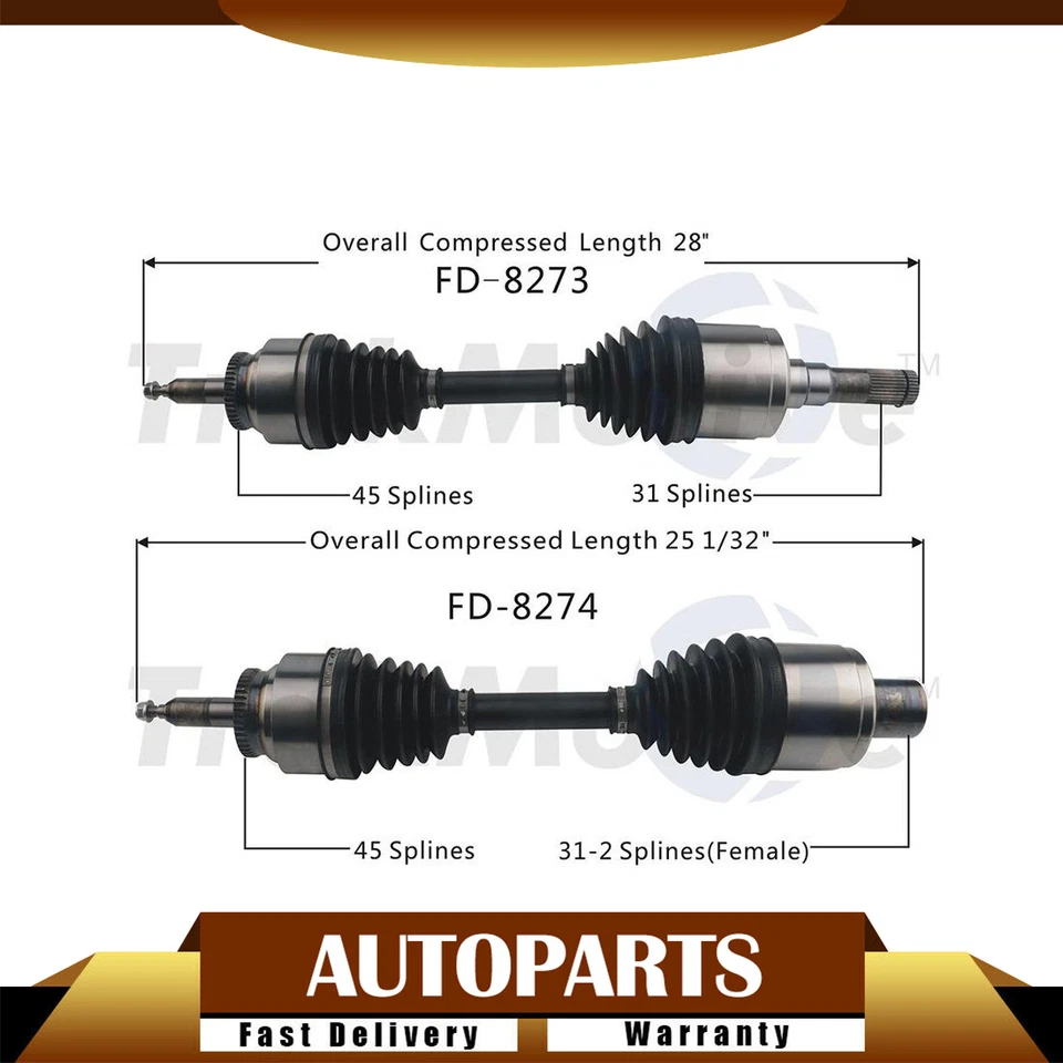 SURTRACK 2X JUNTAS CV DELANTERAS IZQUIERDA+DERECHA EJES DE EJE PARA FORD F150 SVT RAPTOR 2010-2014 Foto 1 de 4