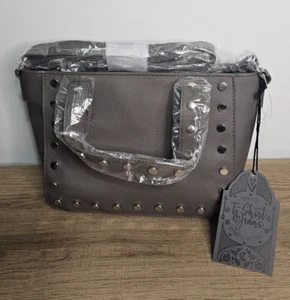T-Shirt and Jeans Women's Purse/Handbag Gray w/ Silver Studs New with Tags $42 - Picture 1 of 10