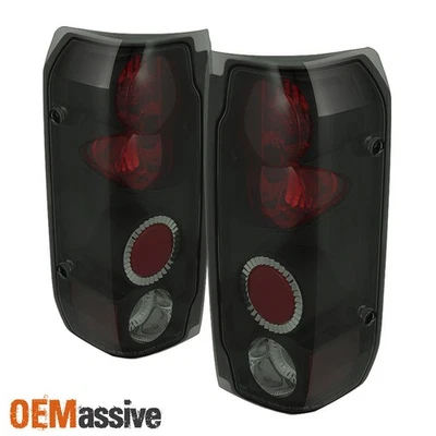 Par de luces traseras negras para camioneta pickup F-150 F-250 Bronco 89-96 *negro ahumado* Foto 1 de 3