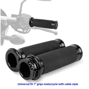 Motorcycle 1" Handle Bar Hand Grips For Harley Street Glide Road King Softail - Picture 1 of 12