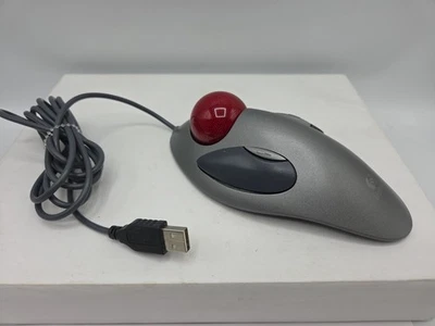 Logitech Trackball Mouse Marble Ball T-BC21 USB 810-000767 Tested Working - Image 1 of 4