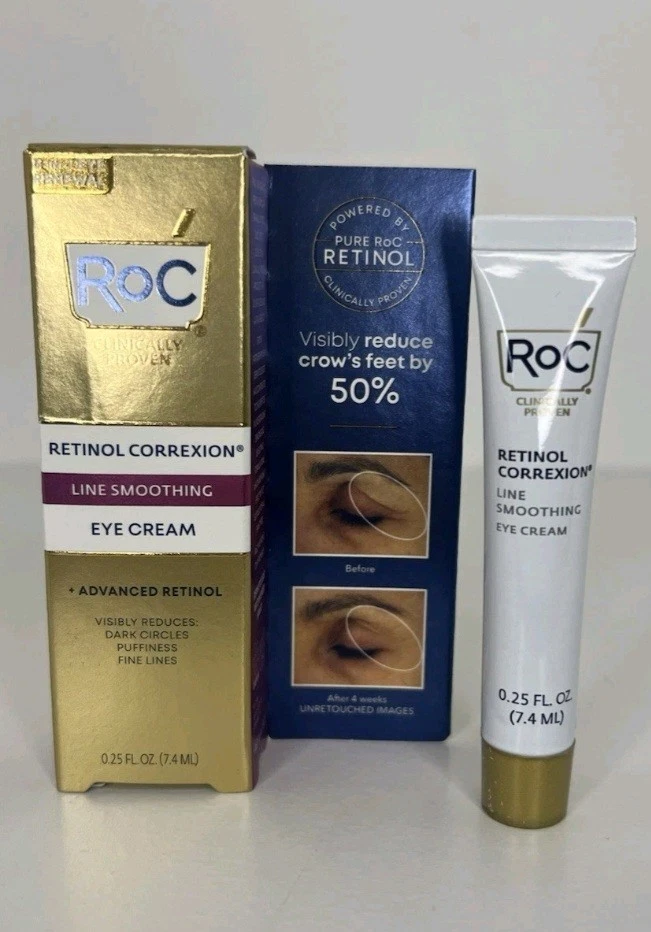 RoC Retinol Correxion Line Smoothing Eye Cream Travel Size 0.25 fl oz NEW SEALED - Image 1 of 1