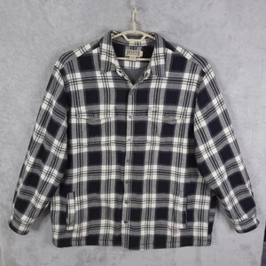 Duluth Trading Co Jacket Mens 2XL Tall Black Gray Plaid Fleece Lined Shirt Jac - Picture 1 of 15