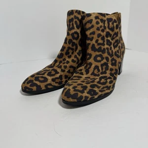 Botín sin cordones Franco Sarto para mujer 6,5 M rugido con muescas de tacón de leopardo - Imagen 1 de 8