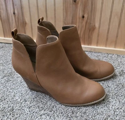 Botas Report Talla 9.5 Botines Tacón Apilado Cuero Sintético Marrón Claro   Foto 1 de 4