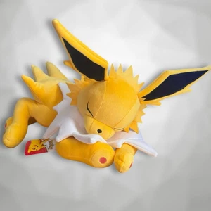 Autentico NUOVO - MORBIDO Pokémon Jolteon Peluche Addormentato Peluche Bambola 18" Nuovo con etichette - Foto 1 di 13