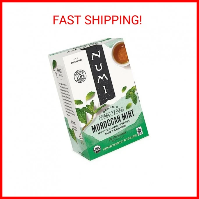 Numi Té Orgánico Marroquí Menta, 18 Bolsas de Té, Refrescante Nana Mint, Sin Cafeína Foto 1 de 1