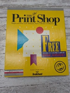 1989 The New Print Shop Ordinateur PC 3,5" et 5,25" Broderbund Big Box Design - Photo 1/16