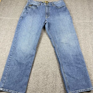 Pantalones de mezclilla Ariat para hombre 35x30 azules barras de refuerzo M3 sueltos rectos rendimiento vaquero rancho trabajo - Imagen 1 de 8