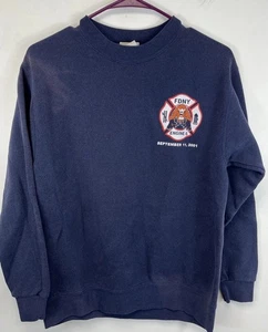 Vintage NY Fire Department 9/11 Crew Neck Sweatshirt FDNY Engine 6 Tiger Logo Sm - Bild 1 von 18