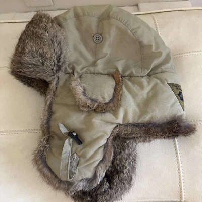 Sombrero Yukon Charlie Trapper Talla Pequeña Verde Piel de Conejo Solapas Xclnt Foto 1 de 4