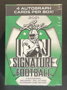 Blaster Box 2021 Foglia Firmata Fabbrica Calcio Sigillato 4 Autografi! 1 HOF Auto - Foto 1 di 5