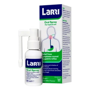 Larri Oral Spray Topical Use Relief Symptoms Gastric Reflux Fresh Mint 30mL - Picture 1 of 1