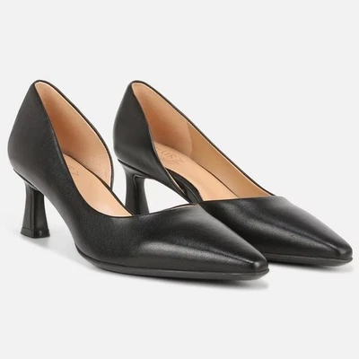 Bomba Dalary Naturalizer para mujer 9,5 M de cuero negro sin cordones punta BR26-13 Foto 1 de 4