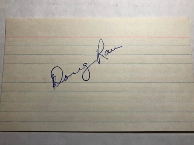 Los Angeles Dodgers Doug Rau 1974 World Series Autographed 3x5 Index Card  - Image 1 of 2