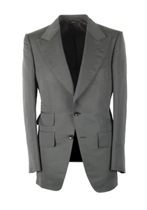 TOM FORD Atticus Green Sport Coat Size 44 / 34R U.S. In Cotton Silk Jacket Bl... - Picture 1 of 6
