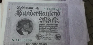13x deutsches reich 1923 - Papiergeld Banknoten Geldscheine 100.000 Mark - Bild 1 von 3