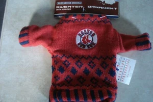 BOSTON RED SOX Christmas Ornament Mini Sweater with Hanger MLB NWT - Picture 1 of 1