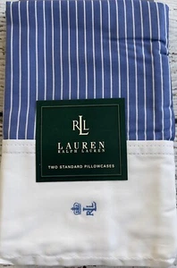 2 Ralph Lauren Socialite Stripe Standard Pillowcase NEW - Picture 1 of 1