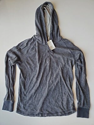 NUEVA H&M LOGG Camisa Para Hombres Gris Medio Henley Sudadera con Capucha Cordón Ligera Foto 1 de 4