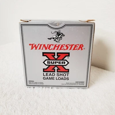 Winchester Super X Lead Shot XU127 Shotshell 12G Grey Red Collector's EMPTY BOX - Image 1 of 4