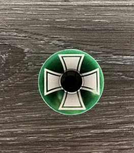 Iron Cross Chopper Bicycle Headset Top Cap 1 1/8" Green Stem Cap Bike BMX - Picture 1 of 1