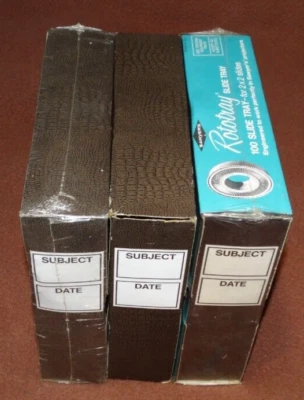 3 pcs Keystone SAWYERS GAF Anscomatic Focal 100 35mm Slide Trays 2 sealed 1 open Foto 1 de 4