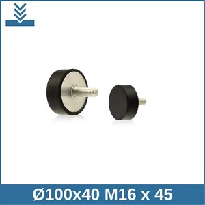 D Ø100x40 M16 x 45 NK 75° Shore Gummi Metall Puffer Schwingungsdämpfer - Picture 1 of 2