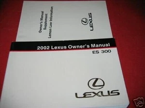2002 Lexus Es 300 Propietarios Manual 02 ES300 USUARIO - Imagen 1 de 1