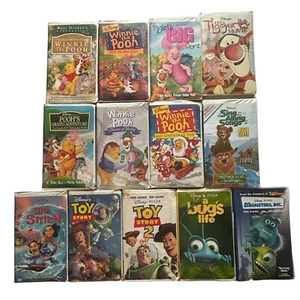 Lot Of 13 VHS Disney Winnie The Pooh Pixar Pre-Owned Children Family Movies - Picture 1 of 20