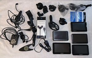 Garmin Gps Lot of 5 Units, Cables & Accessories-Untested Bundle