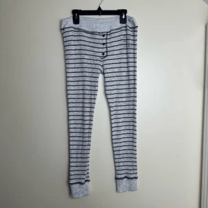 Sundry Rise and Shine Thermal Pajama PJ Pants Gray Stripe size 1 / Small - Picture 1 of 6