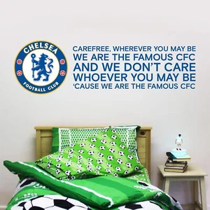 Adesivo murale Chelsea FC ufficiale stemma e canzone 'CARE FREE' + set decalcomanie - Foto 1 di 3
